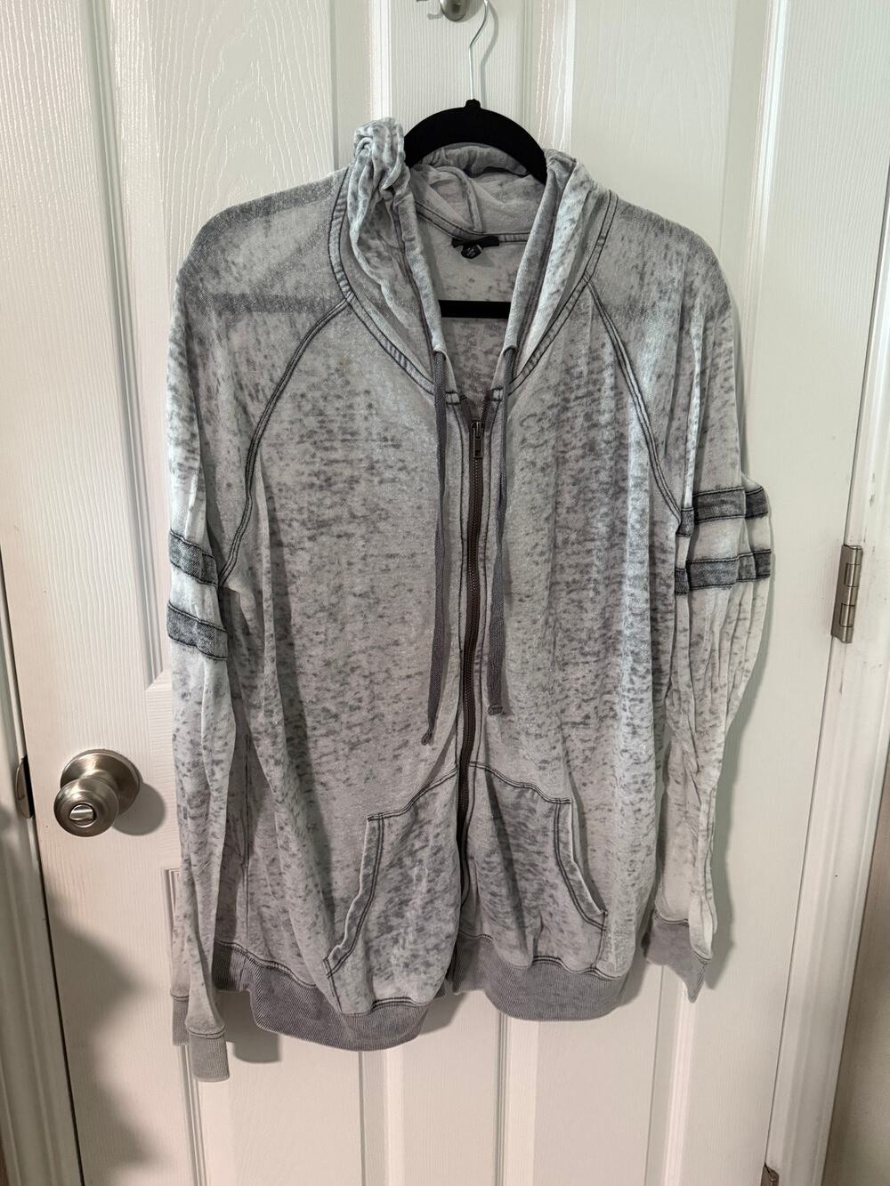 Torrid Jersey Zip Up Hoodie Grey Super Thin Size 3
